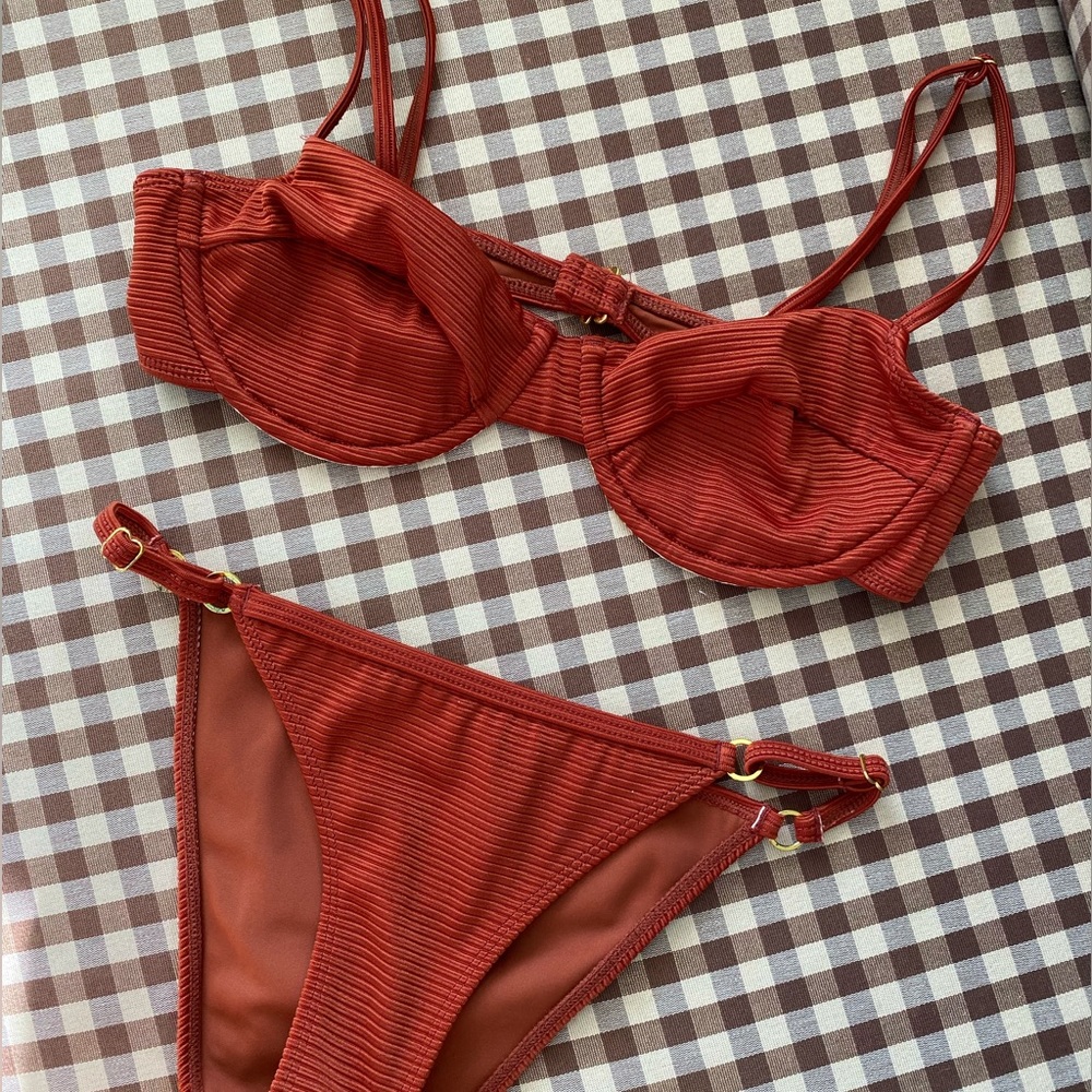 PACSUN - Burnt Orange Bikini - Top (Small) Bottom (x-small)